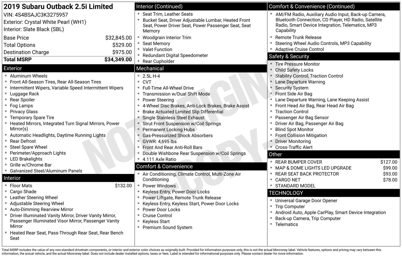 Used 2019 Subaru Outback 2.5i Limited image 2