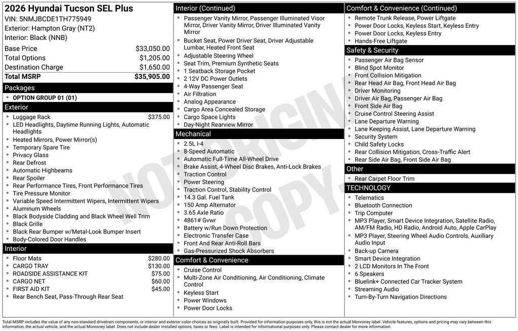 New 2026 Hyundai Tucson SEL AWD/4WD image 4