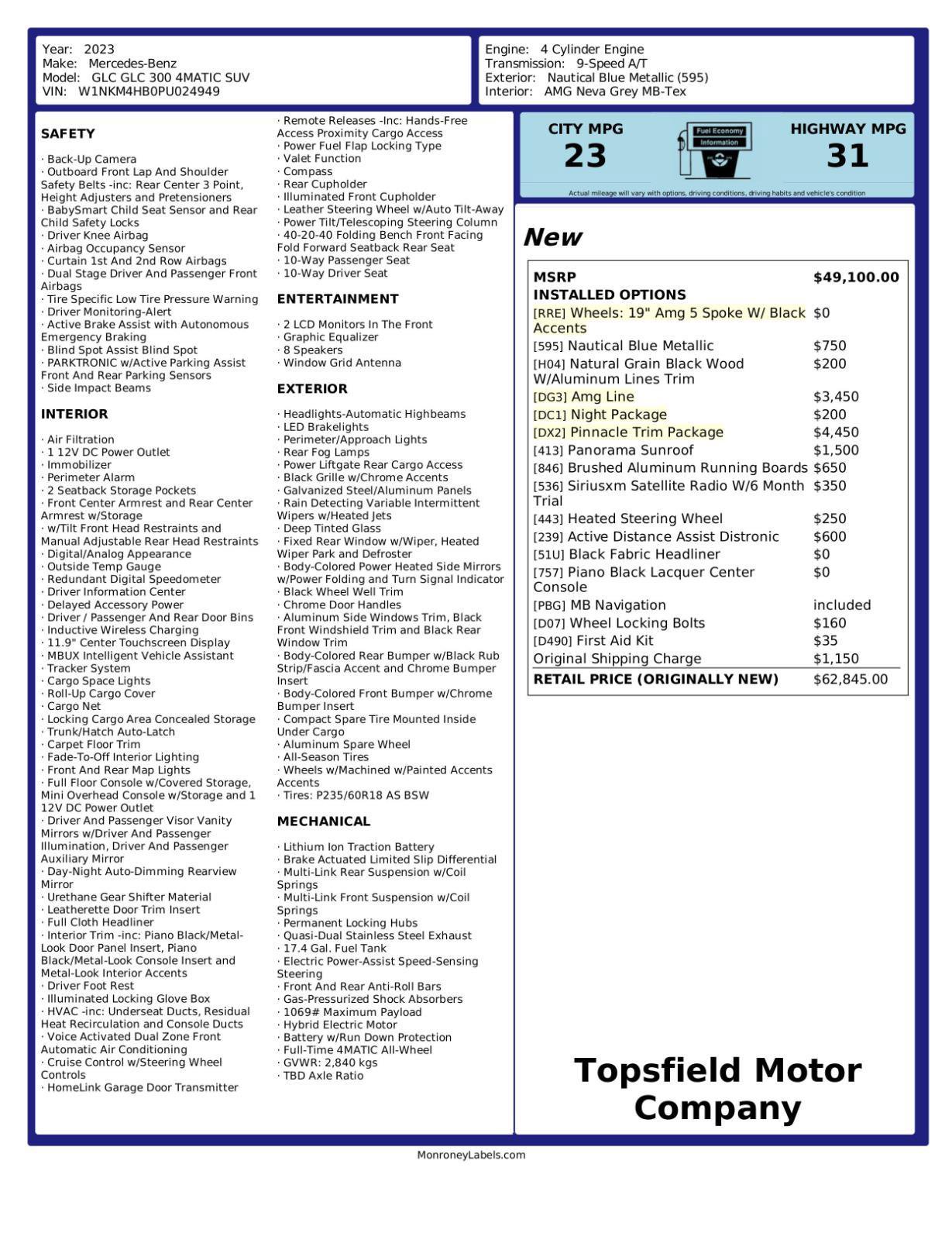 Used 2023 Mercedes-Benz GLC 300 4MATIC w/ Pinnacle Trim Package image 3