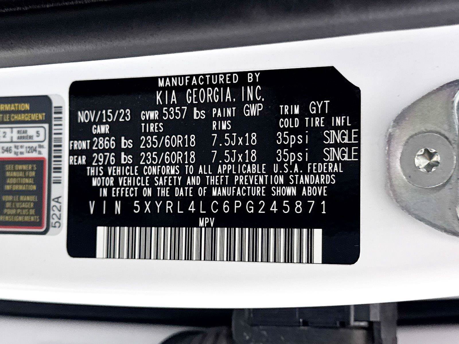 Used 2023 Kia Sorento S w/ Panoramic Sunroof Package FWD image 42