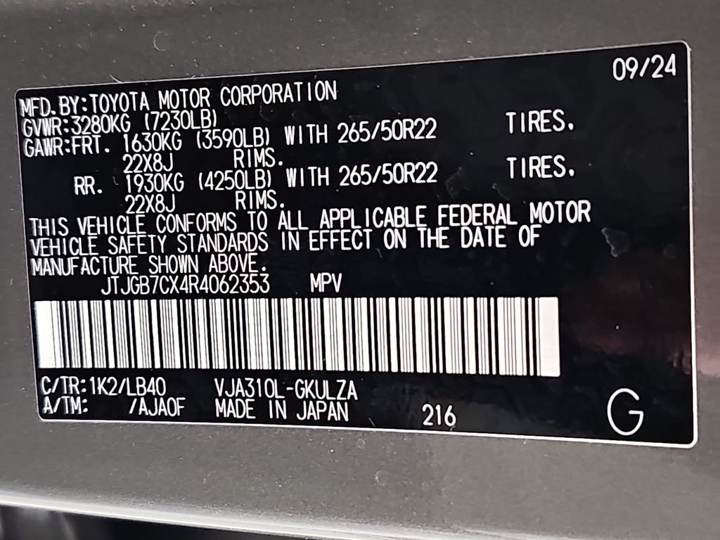 Certified 2024 Lexus LX 600 4WD w/ Luxury Package image 35