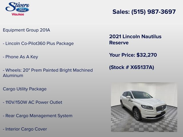 Used 2021 Lincoln Nautilus Reserve w/ Equipment Group 201A AWD/4WD image 8