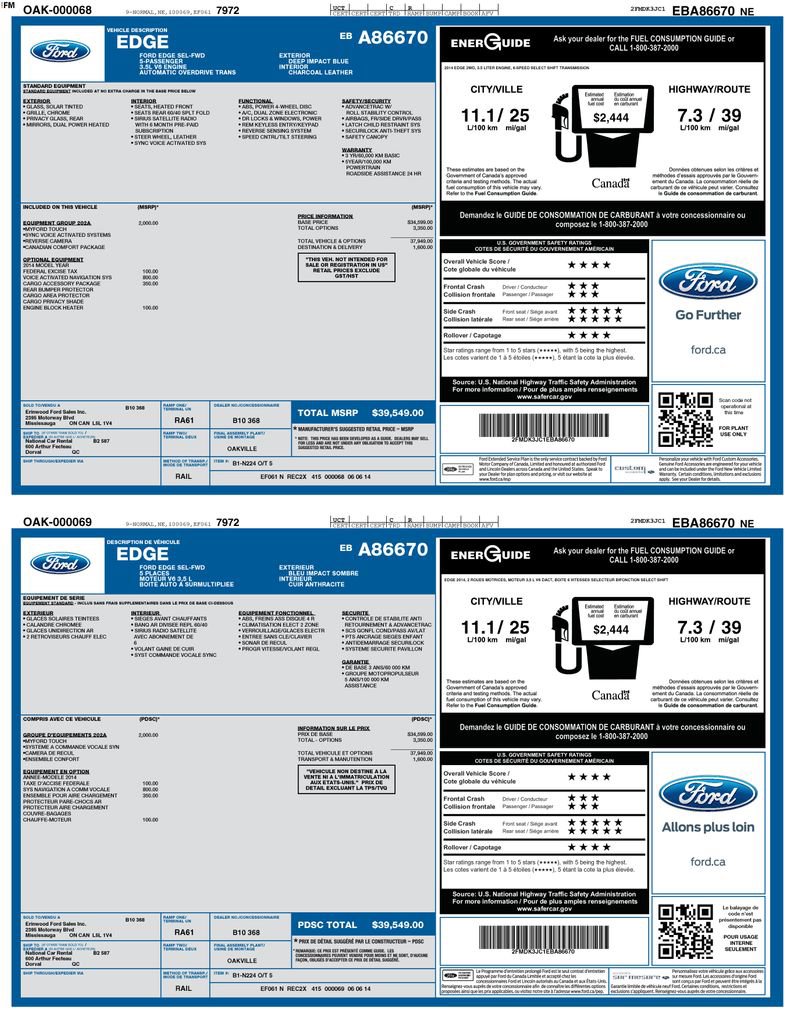 Used 2014 Ford Edge SEL w/ Equipment Group 202A image 7