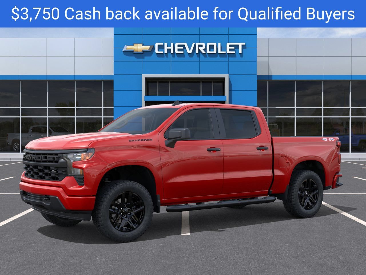 New 2026 Chevrolet Silverado 1500 Custom w/ Turbomax Blackout Package AWD/4WD image 2