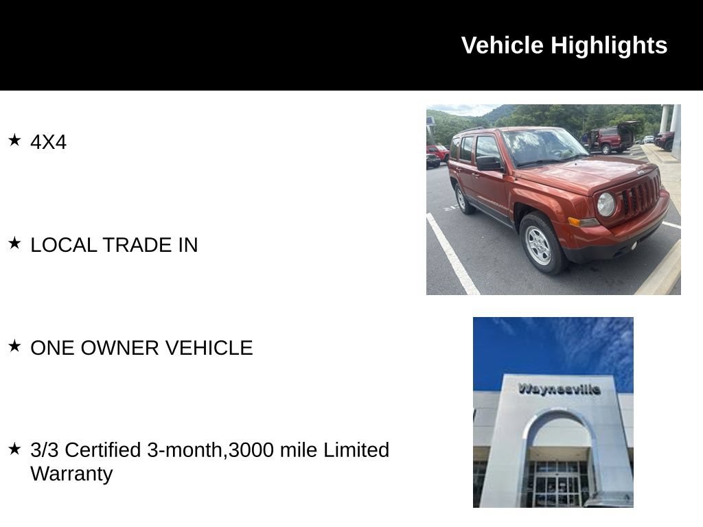 Used 2012 Jeep Patriot Sport w/ PWR Value Group AWD/4WD image 2