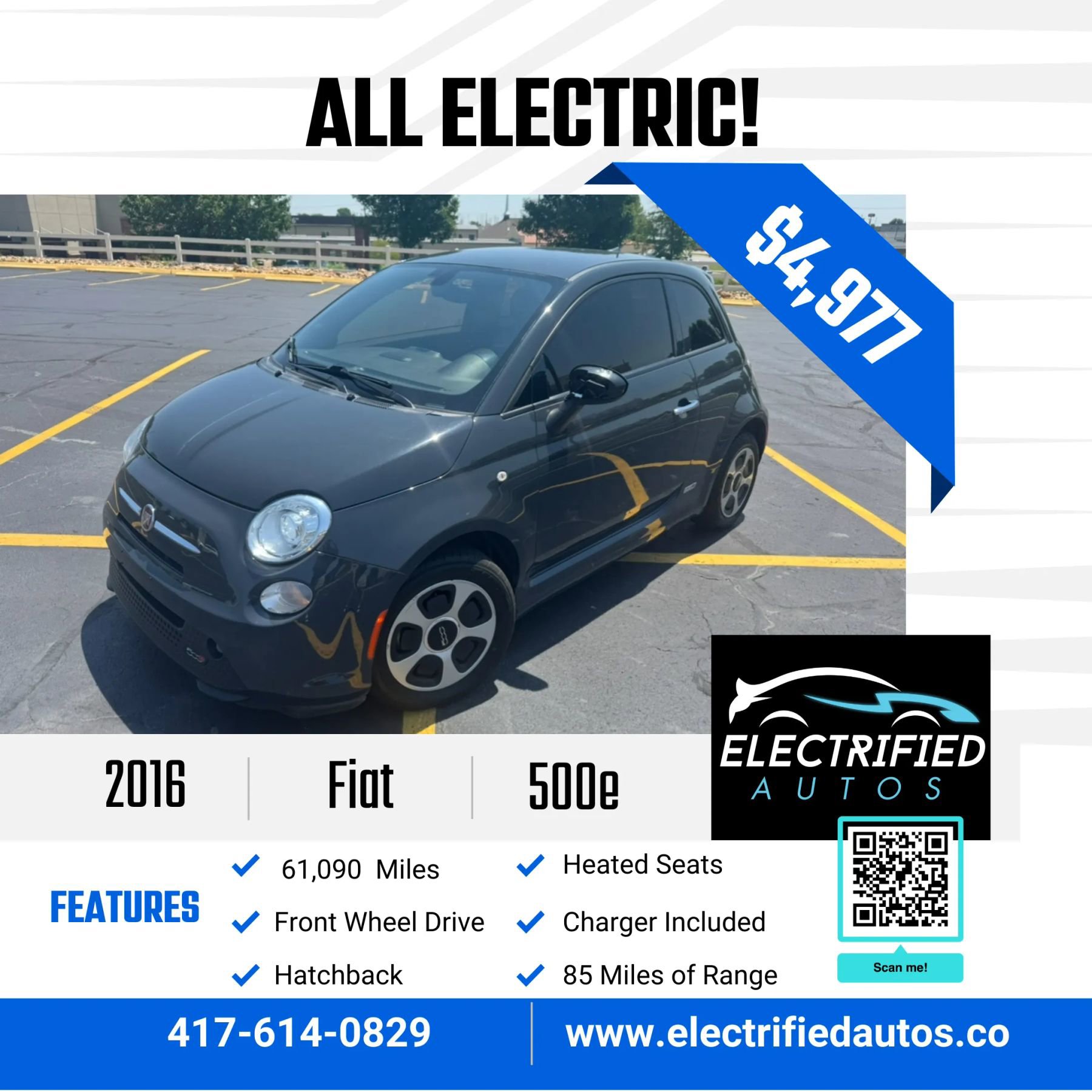 Used 2016 FIAT 500 e image 1