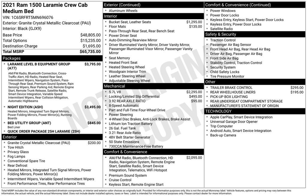 Used 2021 RAM 1500 Laramie AWD/4WD image 15