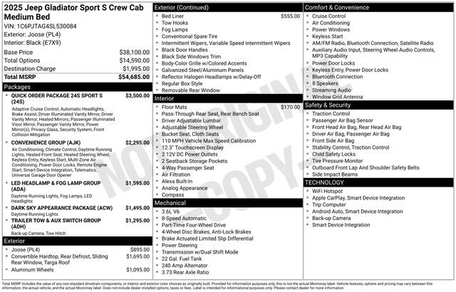 New 2025 Jeep Gladiator Sport image 29