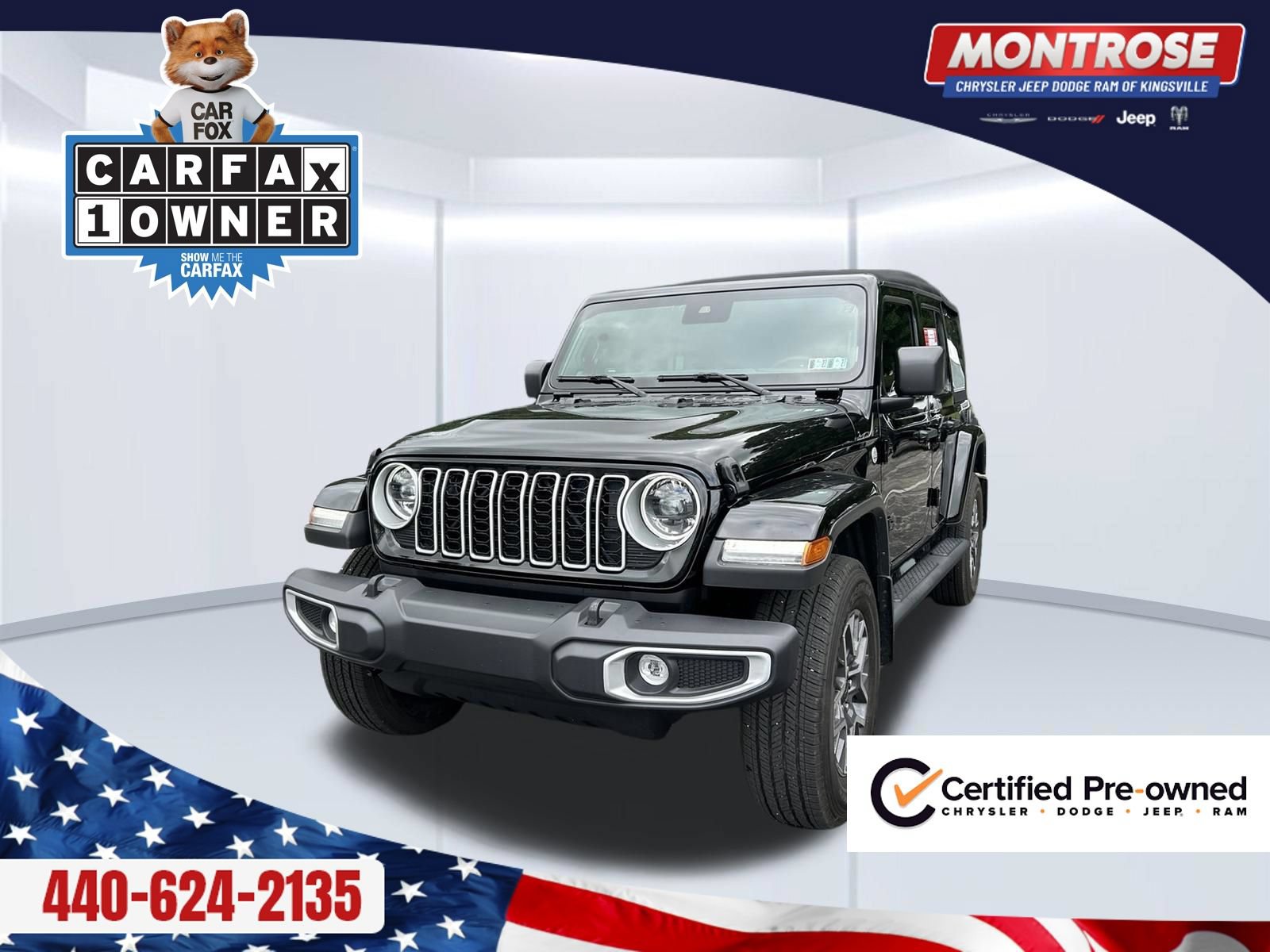 Certified 2024 Jeep Wrangler Unlimited Sahara w/ Safety Group AWD/4WD image 1