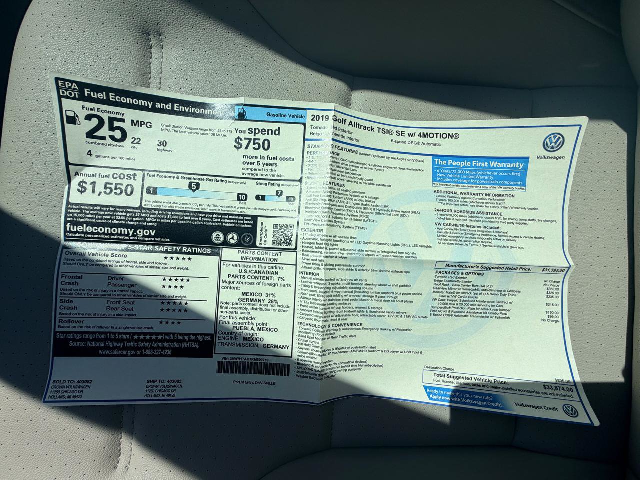 Used 2019 Volkswagen Golf Alltrack SE AWD/4WD image 28