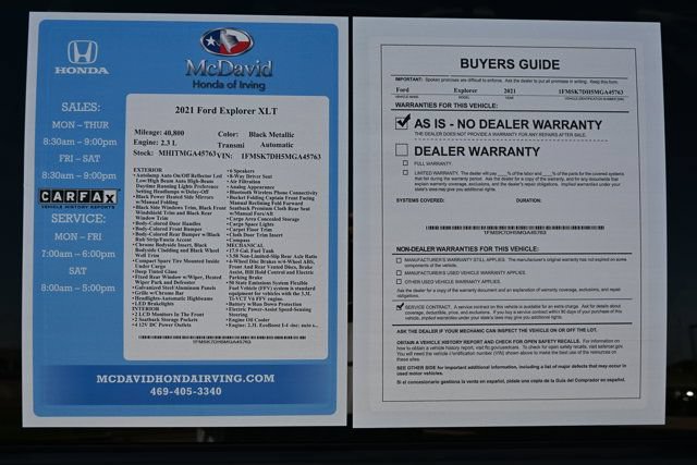 Used 2021 Ford Explorer XLT w/ Equipment Group 202A RWD image 44