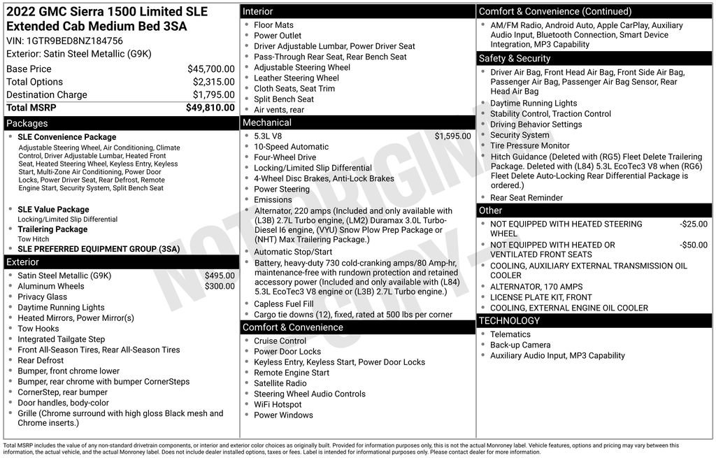 Certified 2022 GMC Sierra 1500 SLE AWD/4WD image 31