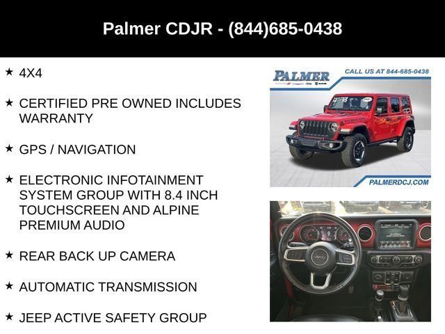 Certified 2022 Jeep Wrangler Unlimited Rubicon w/ Steel Bumper Group AWD/4WD image 6