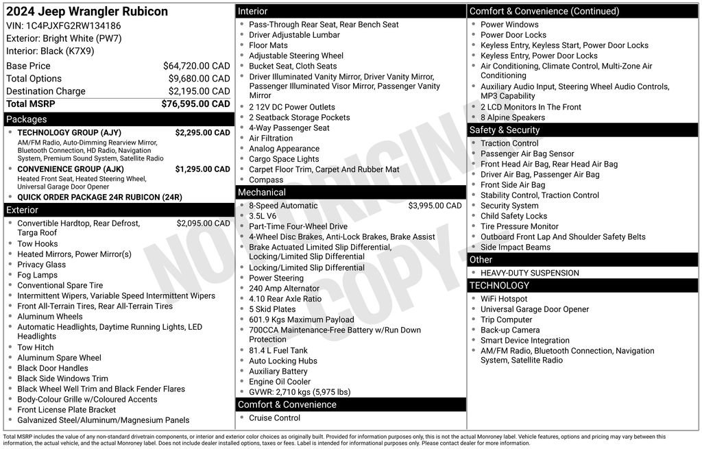 Used 2024 Jeep Wrangler Unlimited Rubicon w/ Technology Group image 14