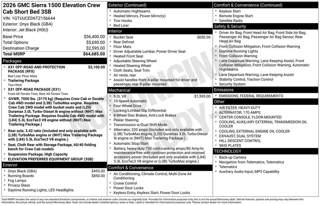 New 2026 GMC Sierra 1500 Elevation image 36