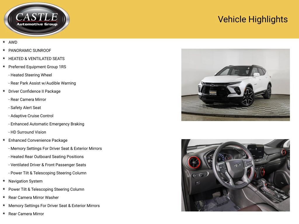 Used 2023 Chevrolet Blazer RS w/ Driver Confidence II Package AWD/4WD image 3