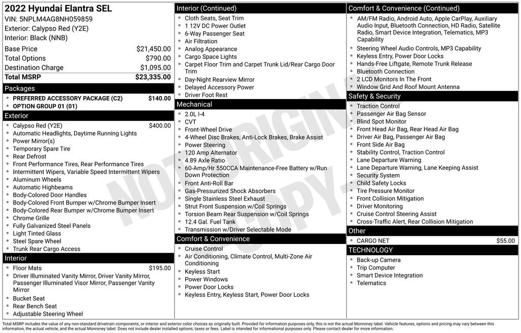 Used 2022 Hyundai Elantra SEL w/ Preferred Accessory Package FWD image 32