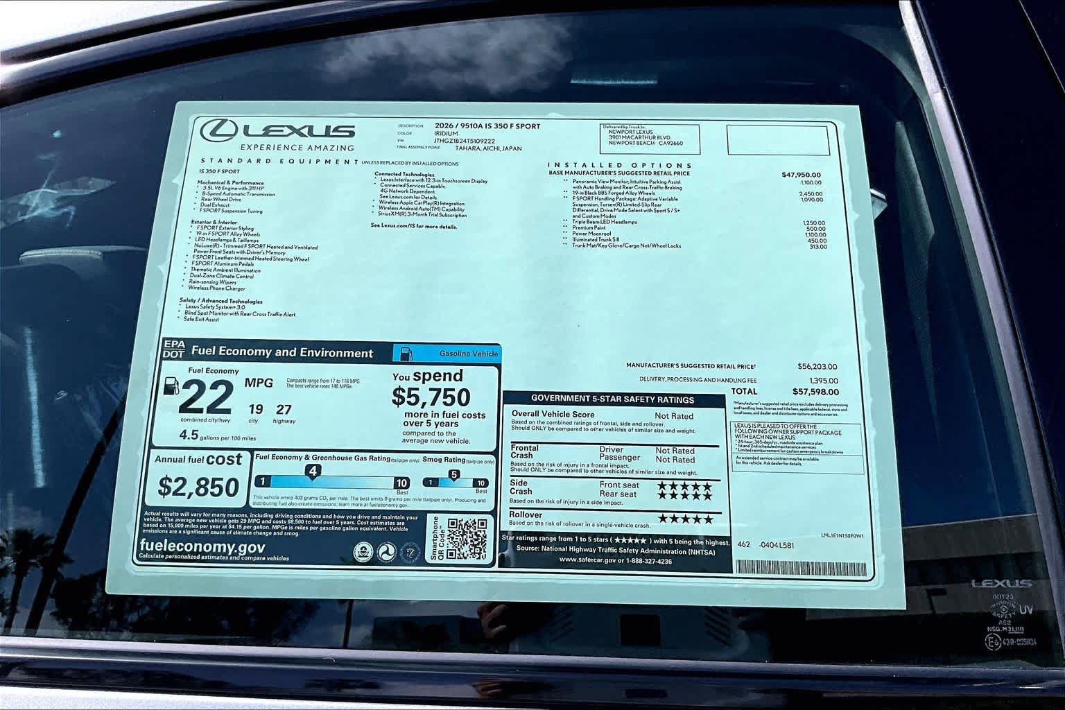 New 2026 Lexus IS 350 F Sport w/ Handling Package RWD image 22