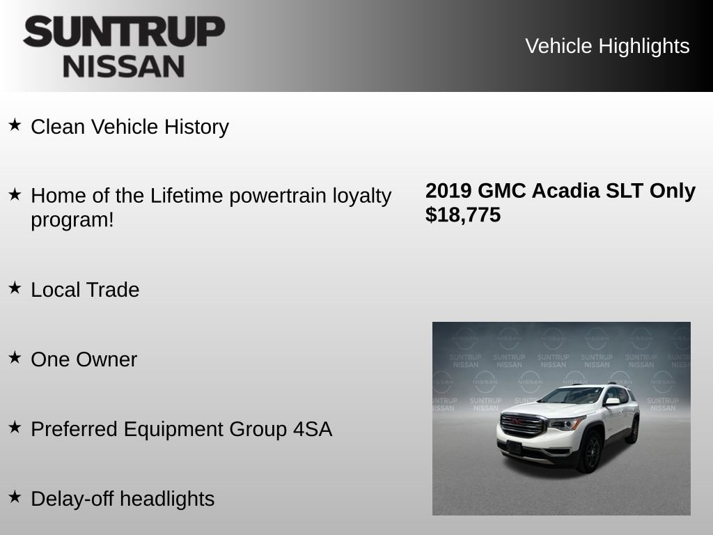 Used 2019 GMC Acadia SLT FWD image 8