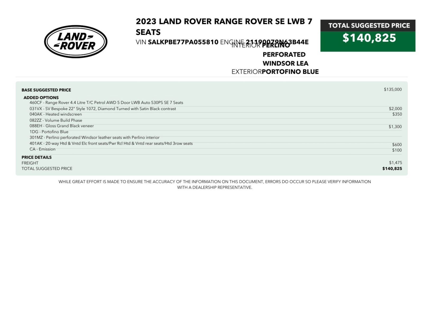 Used 2023 Land Rover Range Rover Long Wheelbase SE AWD/4WD image 2