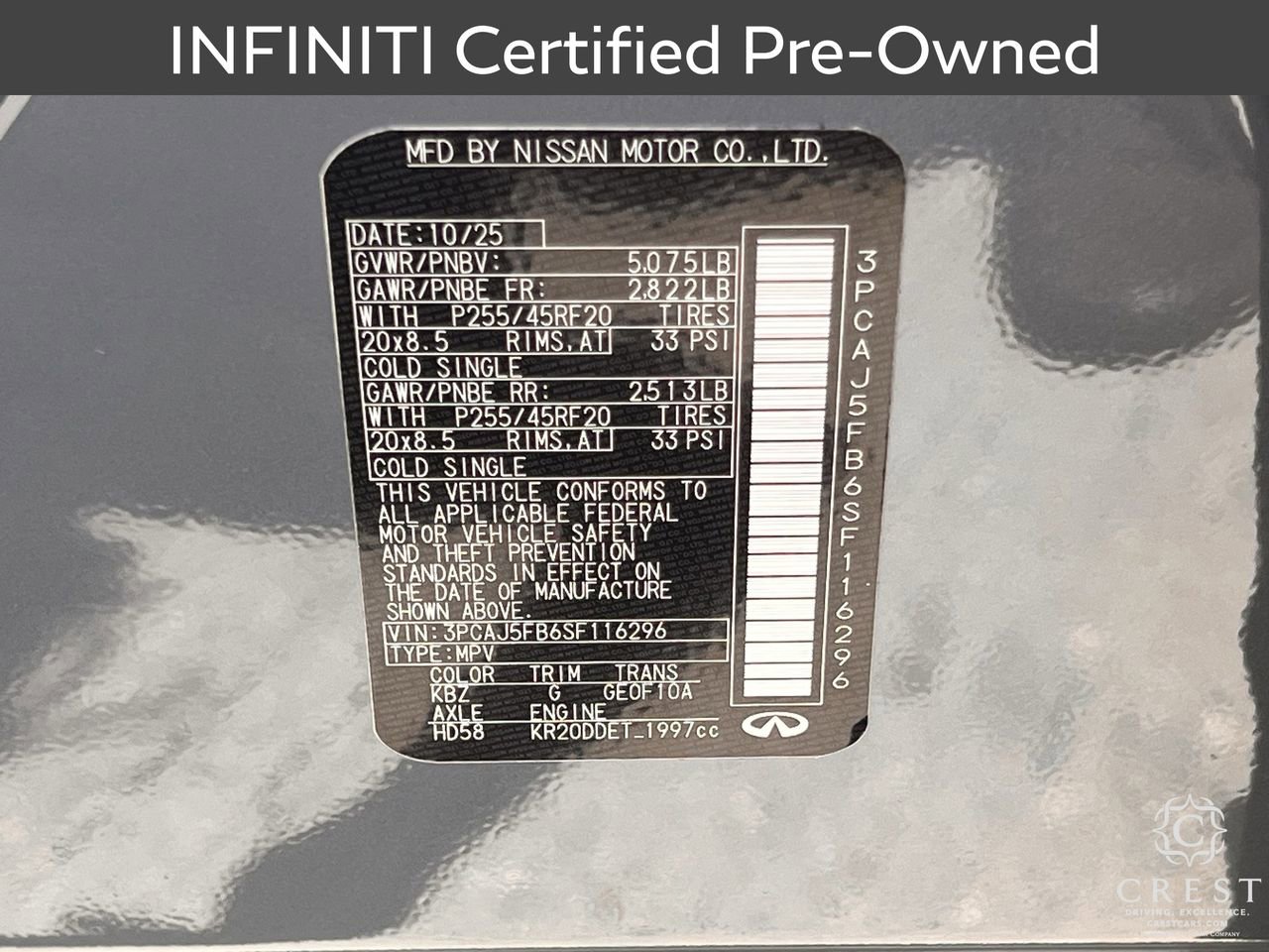 Certified 2025 INFINITI QX50 Sport AWD/4WD image 32