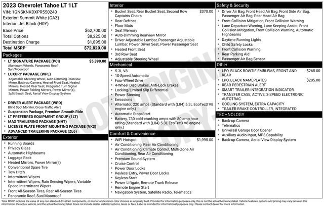 Certified 2023 Chevrolet Tahoe LT w/ LT Signature Package AWD/4WD image 2