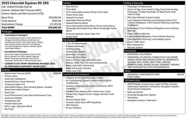 Used 2025 Chevrolet Equinox RS image 2