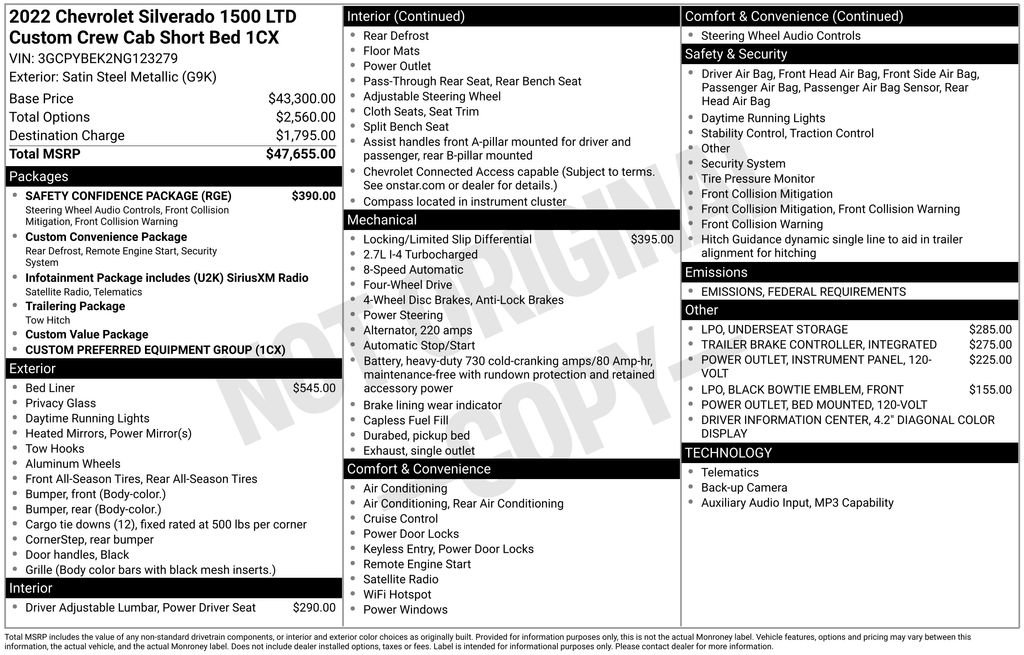 Used 2022 Chevrolet Silverado 1500 Custom w/ Safety Confidence Package image 44