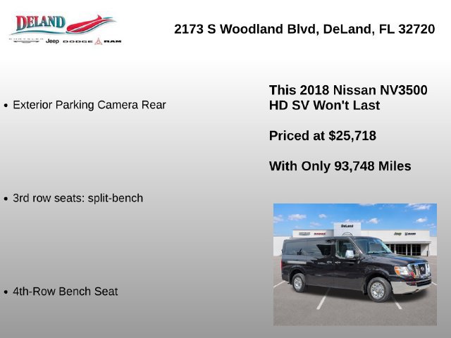Used 2018 Nissan NV 3500 SV w/ Navigation Package RWD image 15