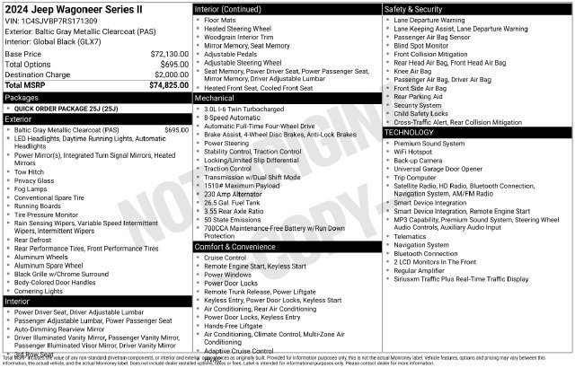 Certified 2024 Jeep Wagoneer Series II AWD/4WD image 50