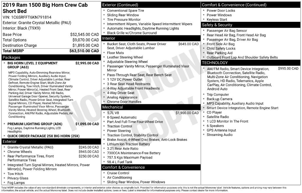 Used 2019 RAM 1500 Big Horn AWD/4WD image 14