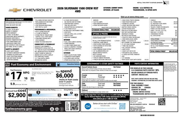 New 2026 Chevrolet Silverado 1500 RST w/ RST All Star Premium Package AWD/4WD image 2
