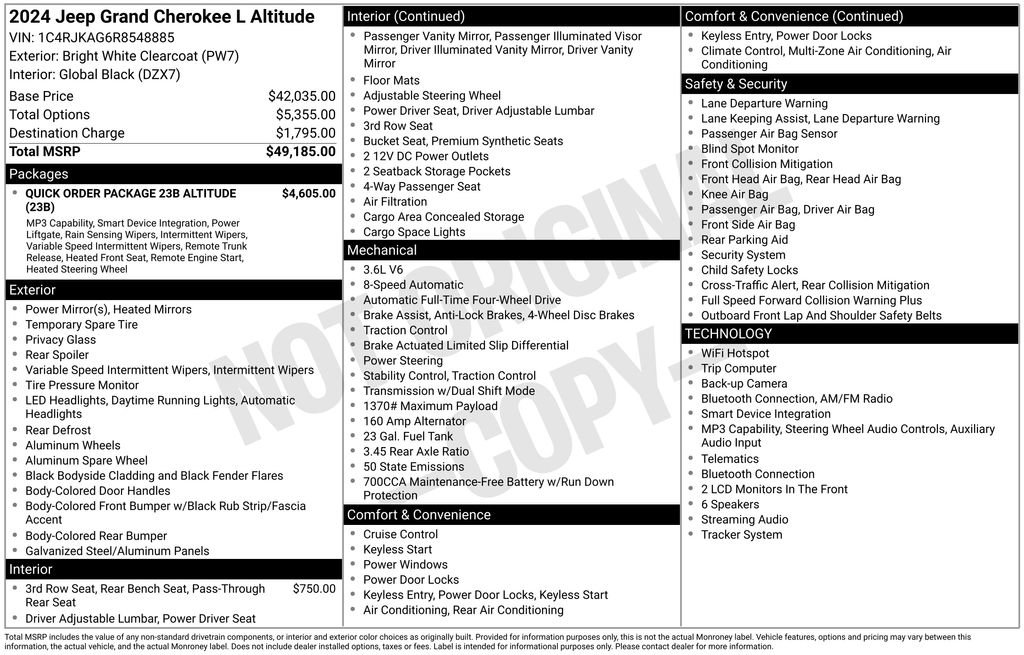 Used 2024 Jeep Grand Cherokee L Laredo AWD/4WD image 6