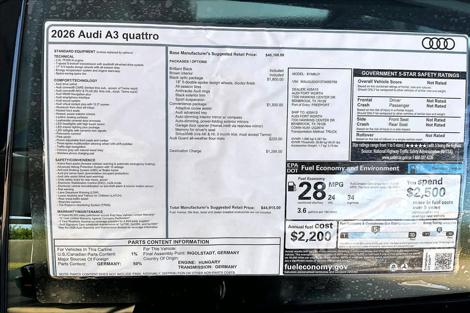 New 2026 Audi A3 2.0T Premium AWD/4WD image 16