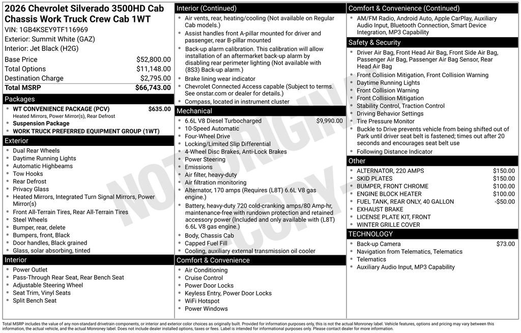 New 2026 Chevrolet Silverado 3500 W/T w/ WT Convenience Package image 23