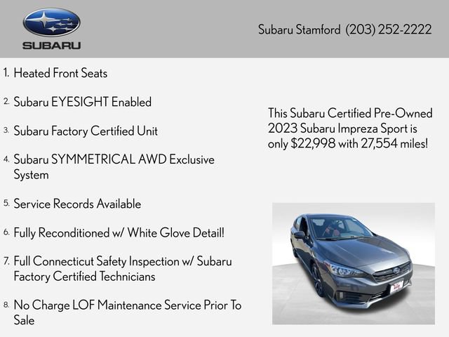 Used 2023 Subaru Impreza 2.0i Sport AWD/4WD image 2