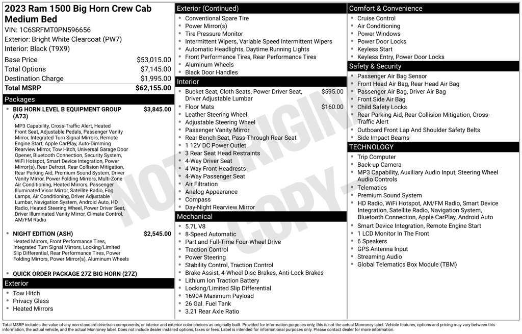 Used 2023 RAM 1500 Big Horn AWD/4WD image 3