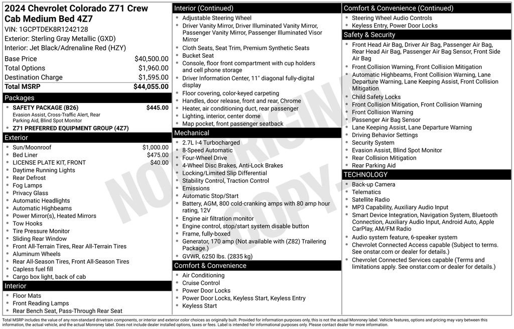 Used 2024 Chevrolet Colorado Z71 w/ Safety Package AWD/4WD image 32