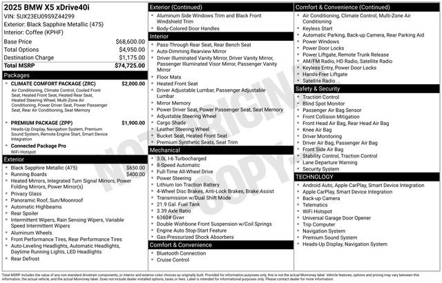 Certified 2025 BMW X5 xDrive40i w/ Climate Comfort Package image 35