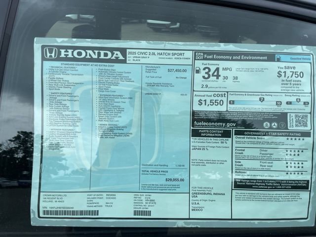 New 2025 Honda Civic Sport image 8