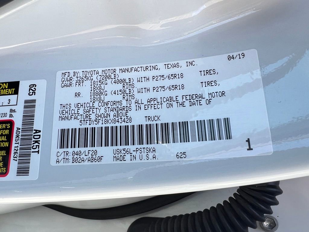 Certified 2019 Toyota Tundra TRD Pro AWD/4WD image 48