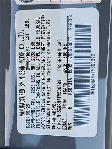 New 2026 Nissan Z Sport w/ Floor Mat Package image 15