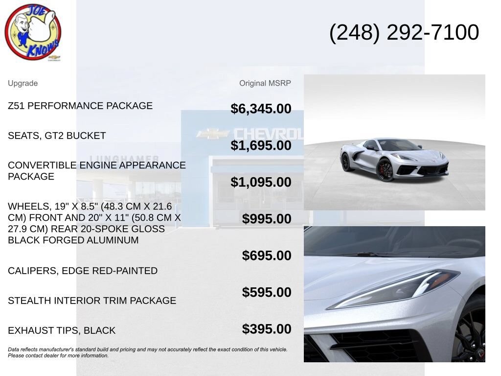 New 2026 Chevrolet Corvette Stingray Preferred Conv w/ Z51 Performance Package RWD image 5