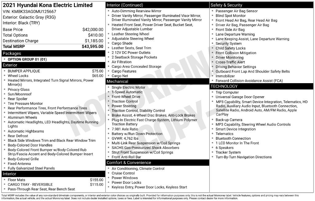Used 2021 Hyundai Kona Limited FWD image 15