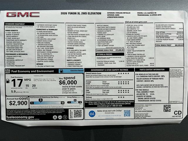 New 2026 GMC Yukon XL Elevation w/ Elevation Premium Package image 21