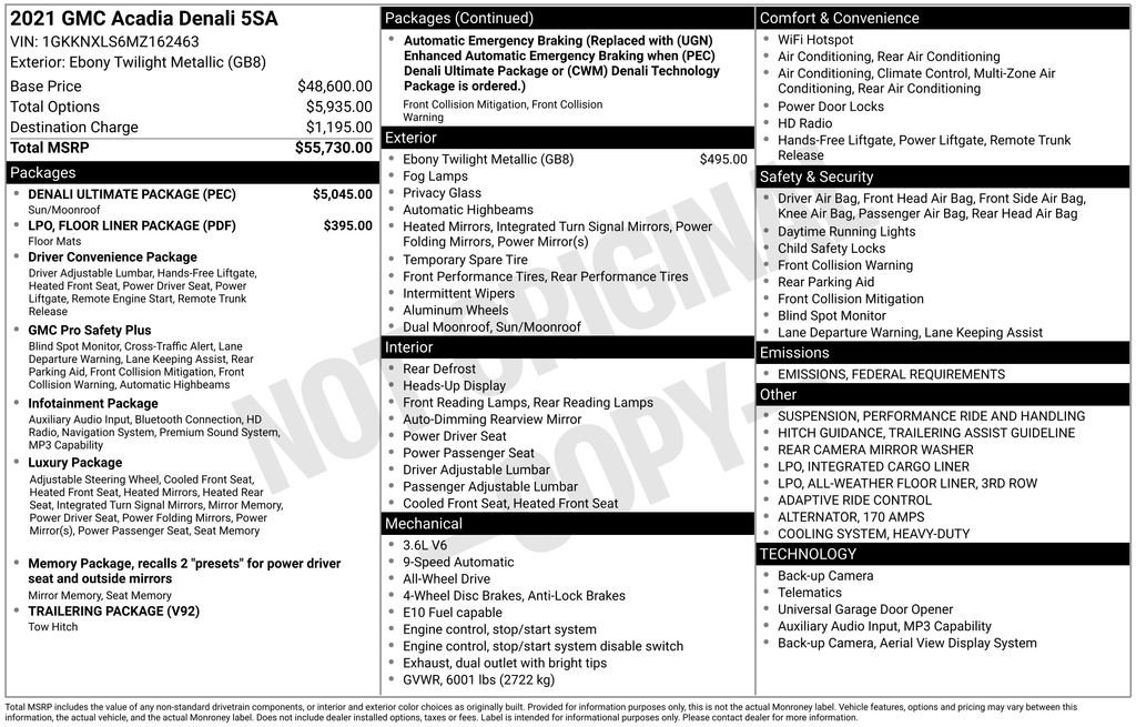 Used 2021 GMC Acadia Denali w/ Denali Ultimate Package image 29