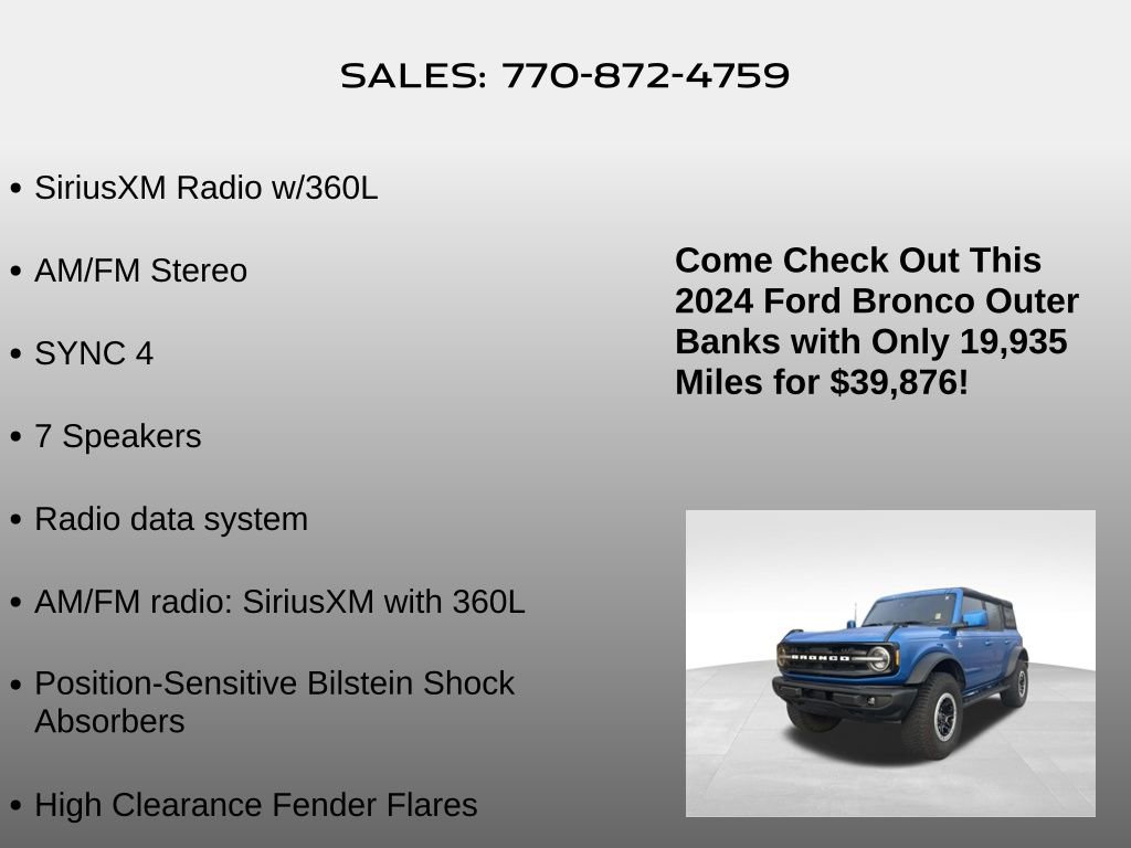 Used 2024 Ford Bronco Outer Banks w/ Sasquatch Package image 15