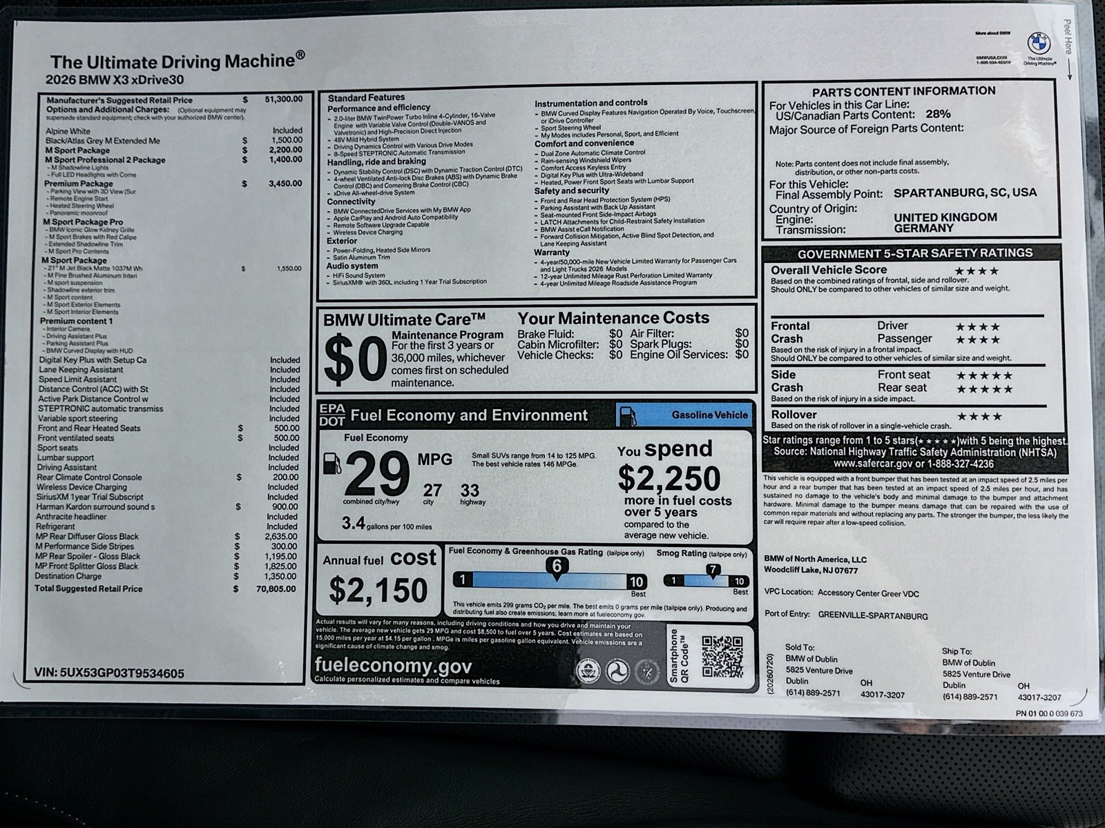 New 2026 BMW X3 xDrive30i w/ Premium Package AWD/4WD image 47
