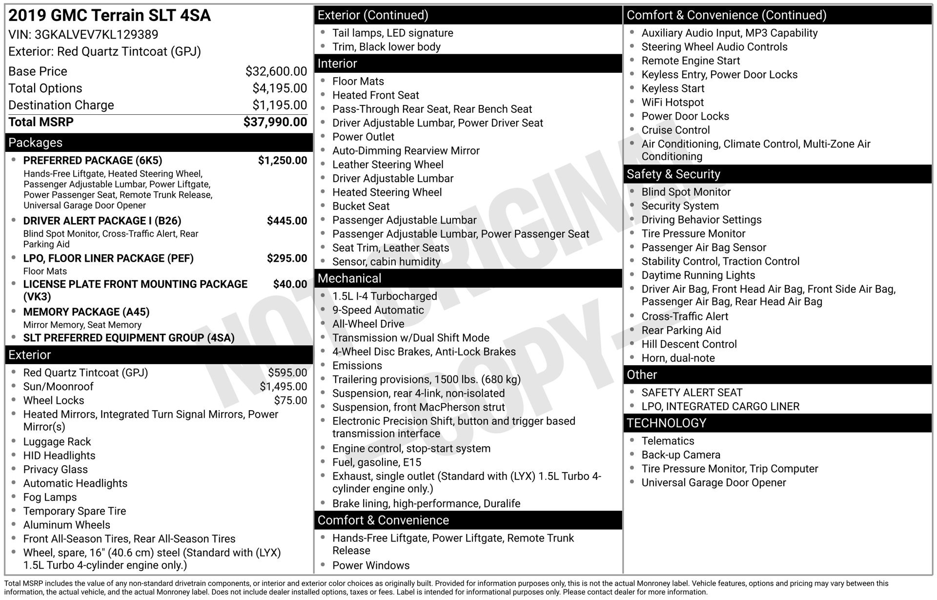 Used 2019 GMC Terrain SLT w/ Preferred Package AWD/4WD image 3