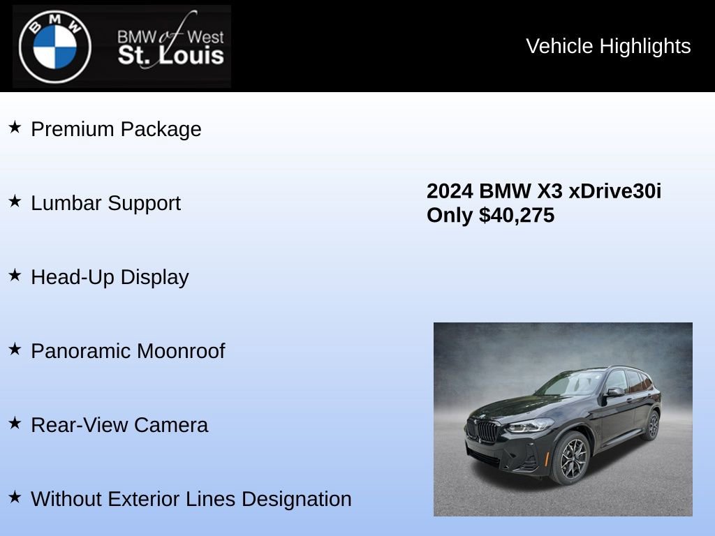 Used 2024 BMW X3 xDrive30i w/ Premium Package image 16
